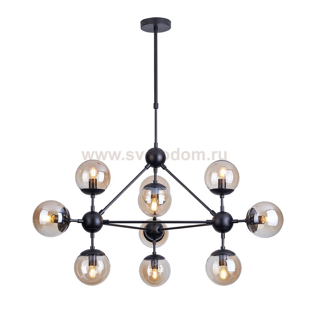 Люстра на штанге Arte Lamp A1664SP-10BK BOLLA