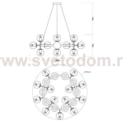 Люстра подвесная Arte lamp A1664SP-25BK BOLLA