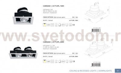 Светильник потолочный Arte lamp A1712PL-2WH CARDANI