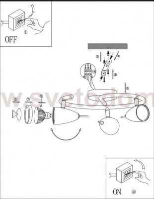 Светильник потолочный Arte lamp A1966PL-3GY Regista