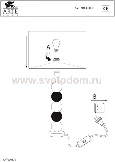 Светильник настольный Arte lamp A2038LT-1CC Bubbles