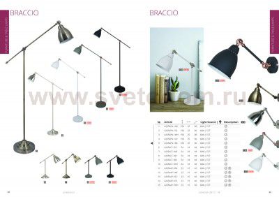 Светильник настольный Arte lamp A2054LT-1GY Braccio 