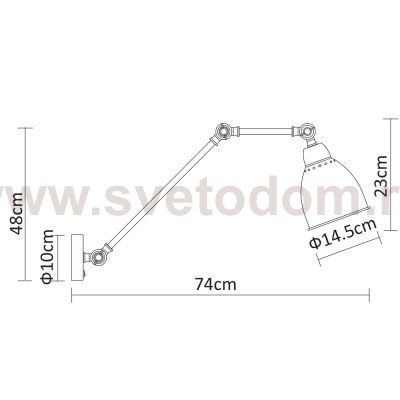 Светильник бра на штанге Arte Lamp A2055AP-1BK BRACCIO