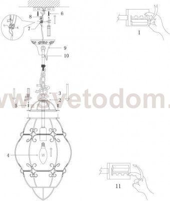 Люстра из цветного стекла Arte lamp A2206SP-1CC Venezia