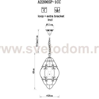 Люстра из цветного стекла Arte lamp A2206SP-1CC Venezia