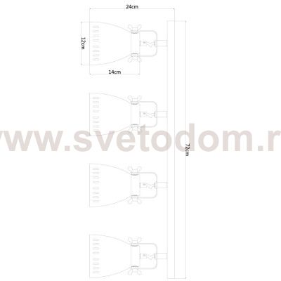 Светильник потолочный Arte lamp A2214PL-4WH Luned