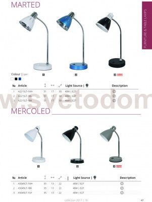 Светильник настольный Arte lamp A2215LT-1WH MARTED
