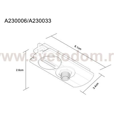 Коннектор питания скрытый с гайкой-зажимом Arte lamp A230006 TRACK черный TRACK ACCESSORIES