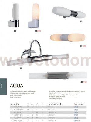 Светильник настенный Arte Lamp A2470AP-2SS AQUA-BASTONE