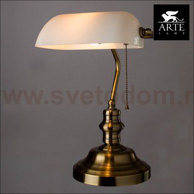 Настольная лампа СССР Arte lamp A2493LT-1AB бронзовая BANKER