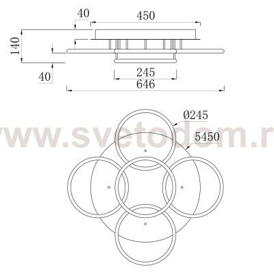 Люстра диодная Arte Lamp A2500PL-5WH RAPID