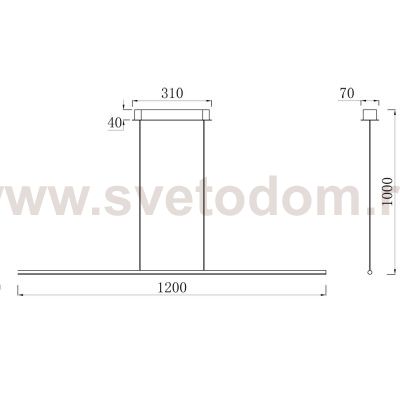 Светильник подвесной светодиодный 1200мм 20Вт Arte Lamp A2506SP-1WH DECADE