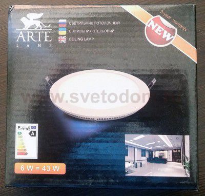 Тонкий диодный светильник 6Вт LED Arte lamp A2606PL-1WH Fine