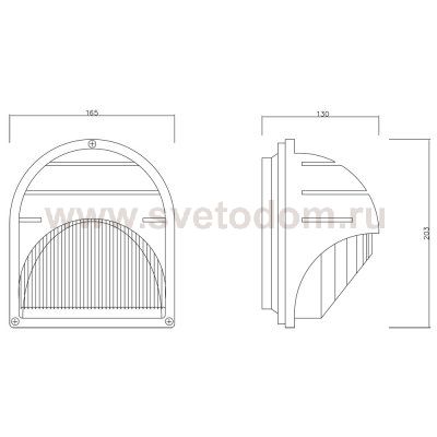 Плафон стекло 130*175мм с резиновым уплотнителем для Arte lamp A2802AL-1GY/BK Urban