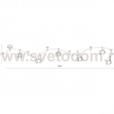 Светильник потолочный Arte lamp A3056PL-6BK RAIL KITS