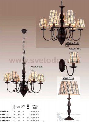 Люстра подвесная Arte lamp A3090LM-6CK Scotch