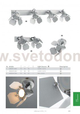 Светильник потолочный Arte lamp A3092PL-4WH CINEMA