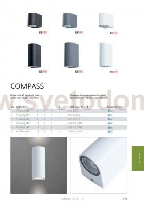 Светильник настенный Arte Lamp A3102AL-2GY COMPASS