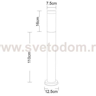 Светильник уличный столб Arte lamp A3157PA-1SS SALIRE