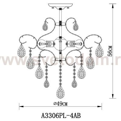 Светильник потолочный Arte lamp A3306PL-4AB VITORIA
