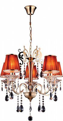 Люстра красная Arte lamp A3404LM-5GO Tramonto