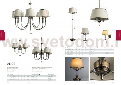 Торшер с абажуром Arte lamp A3579PN-3AB Alice