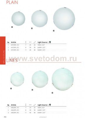 Светильник настенно-потолочный Arte lamp A3720PL-3CC Plain