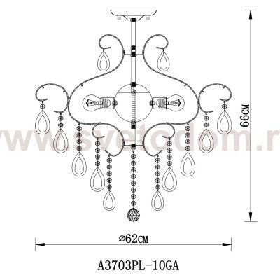 Светильник потолочный Arte lamp A3703PL-10GA SILVIA