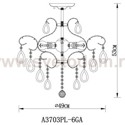 Светильник потолочный Arte lamp A3703PL-6GA SILVIA