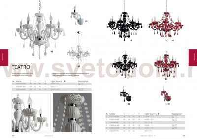 Люстра красная Arte lamp A3964LM-8RD Teatro