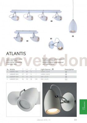 Светильник настенный бра Arte lamp A4004AP-1WH Atlantis