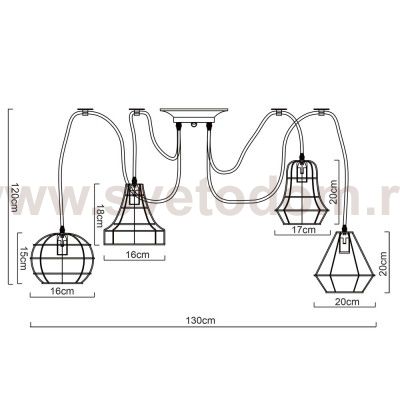 Люстра лофт Arte Lamp A4051SP-12BK SPIDER