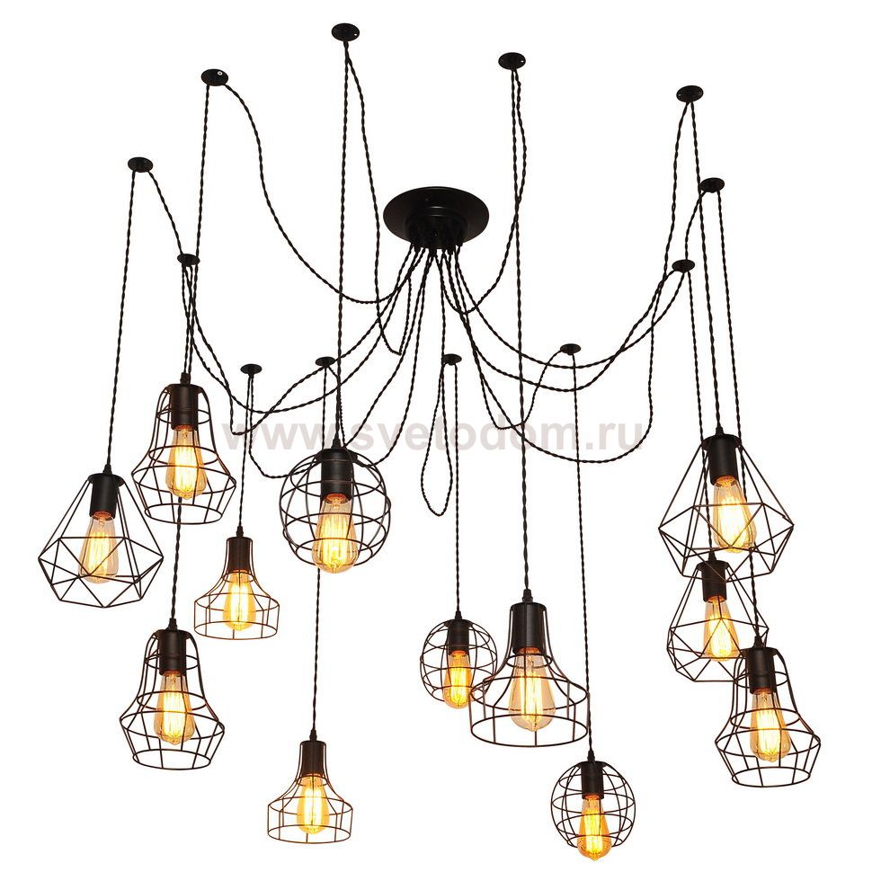 Люстра лофт Arte Lamp A4051SP-12BK SPIDER