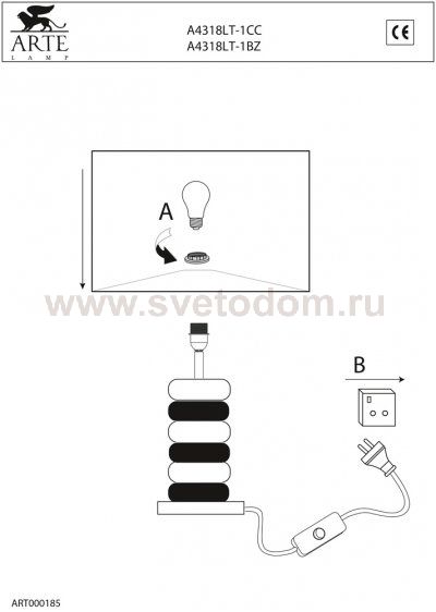 Светильник настольный Arte lamp A4318LT-1CC Cosy
