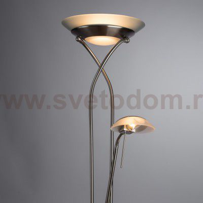 Торшер диммируемый с подсветкой для чтения Arte lamp A4399PN-2SS DUETTO