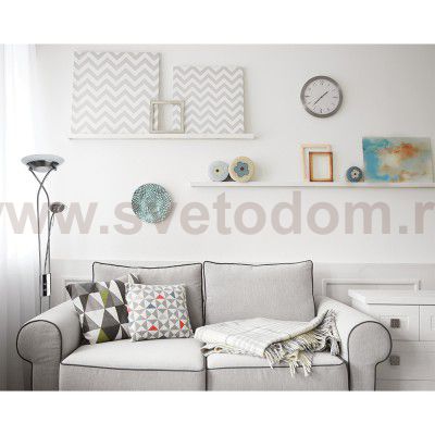 Торшер диммируемый с подсветкой для чтения Arte lamp A4399PN-2SS DUETTO