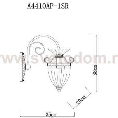 Светильник настенный бра из муранского стекла Arte lamp A4410AP-1SR Schelenberg