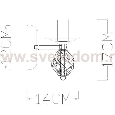 Светильник настенный бра Arte lamp A4550AP-1CK Cartwheel
