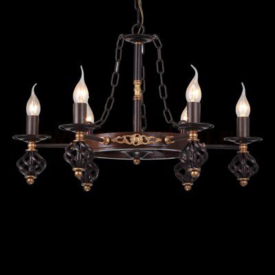 Люстра кованая лофт стиля Arte lamp A4550LM-8CK Cartwheel