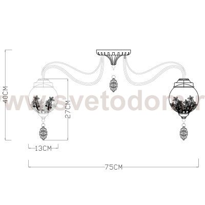 Восточная люстра Arte lamp A4552PL-8GO Moroccana