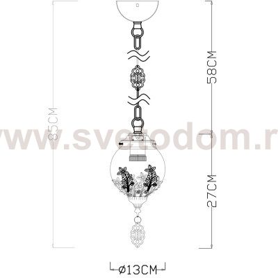 Светильник подвесной Arte lamp A4552SP-1GO Moroccana