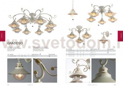 Люстра лофт стиля Arte lamp A4577PL-8WG GRAZIOSO