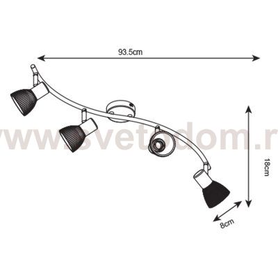 Светильник потолочный Arte lamp A5062PL-4AB PARRY