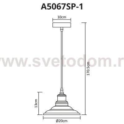Светильник подвесной Arte Lamp A5067SP-1WH LIDO