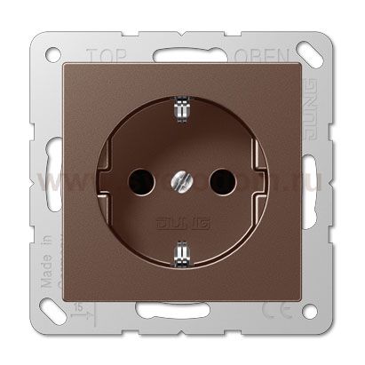 JUNG А 500 Мокка Розетка с/з безвинт зажим (A520MO)
