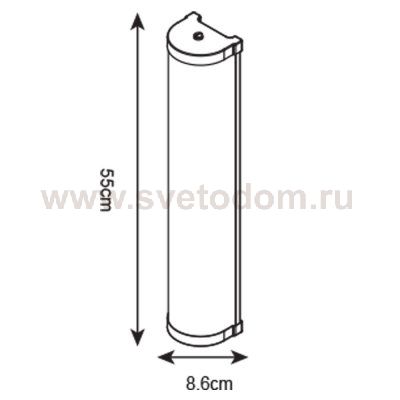 Плафон стекло матовое белое длинное 545*80мм 4*E14 для Arte lamp A5210AP-4 AQUA