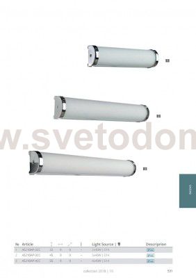 Светильник для ванной IP44 320*90мм Arte lamp A5210AP-2CC AQUA хром