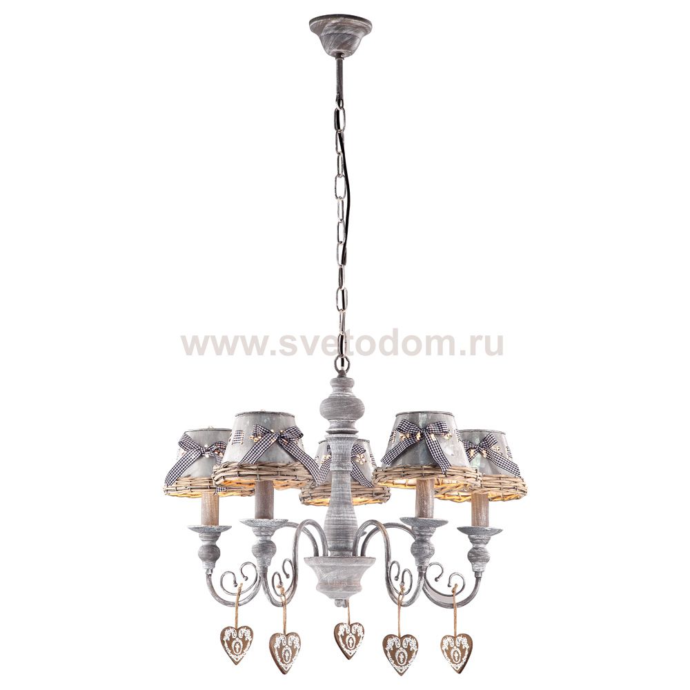 Люстра с бантиками Arte lamp A5290LM-5RI Fattoria