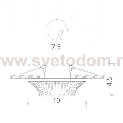 Светильник встраиваемый Arte lamp A5298PL-1BA Arena