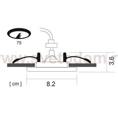 Светильник встраиваемый для ванной IP44 Arte lamp A5440PL-1AB AQUA